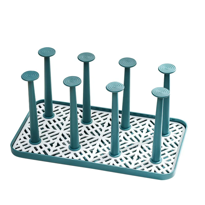 Cup Drying Rack Dust-proof Glass Cup Drainer Holder Stand Detachable Bottle Dish Drying ShelfStorage Tray Kitchen Supplies 5
