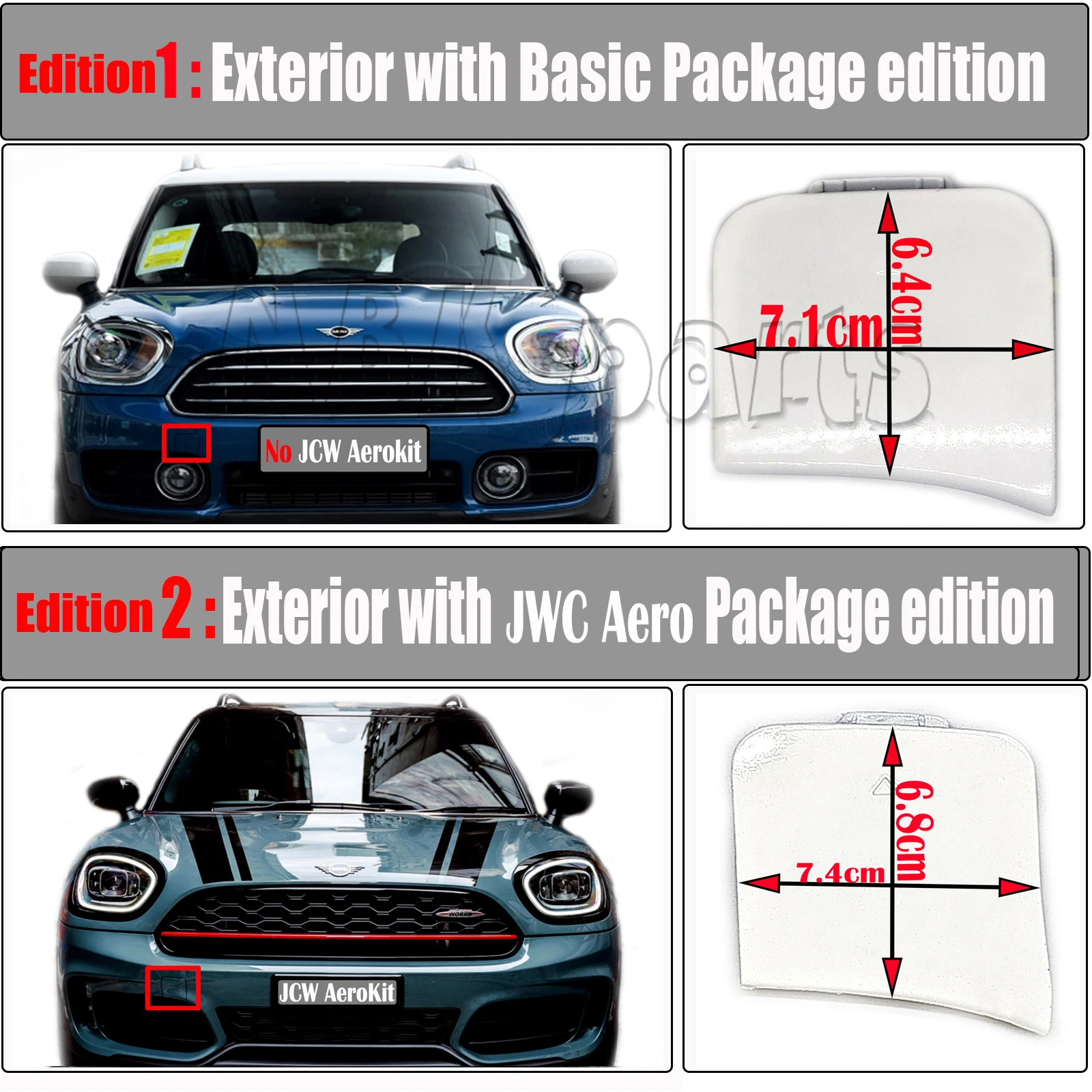Coperchio Di Traino Anteriore Fit 17-21 Mini Countryman F60 Base Cooper D S Sd Se All4 One 1.5T 2.01T Jcw Suv Hook Eye Paraurti Tappo Di Traino