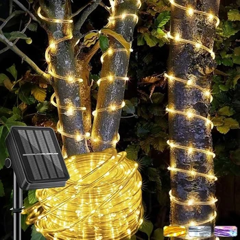 Solar String Fairy Lights Outdoor Waterproof 8 Modes Twinkle Rope Strip Light Garland Lamp for Patio Garden Lawn Tree Yard Fence 1