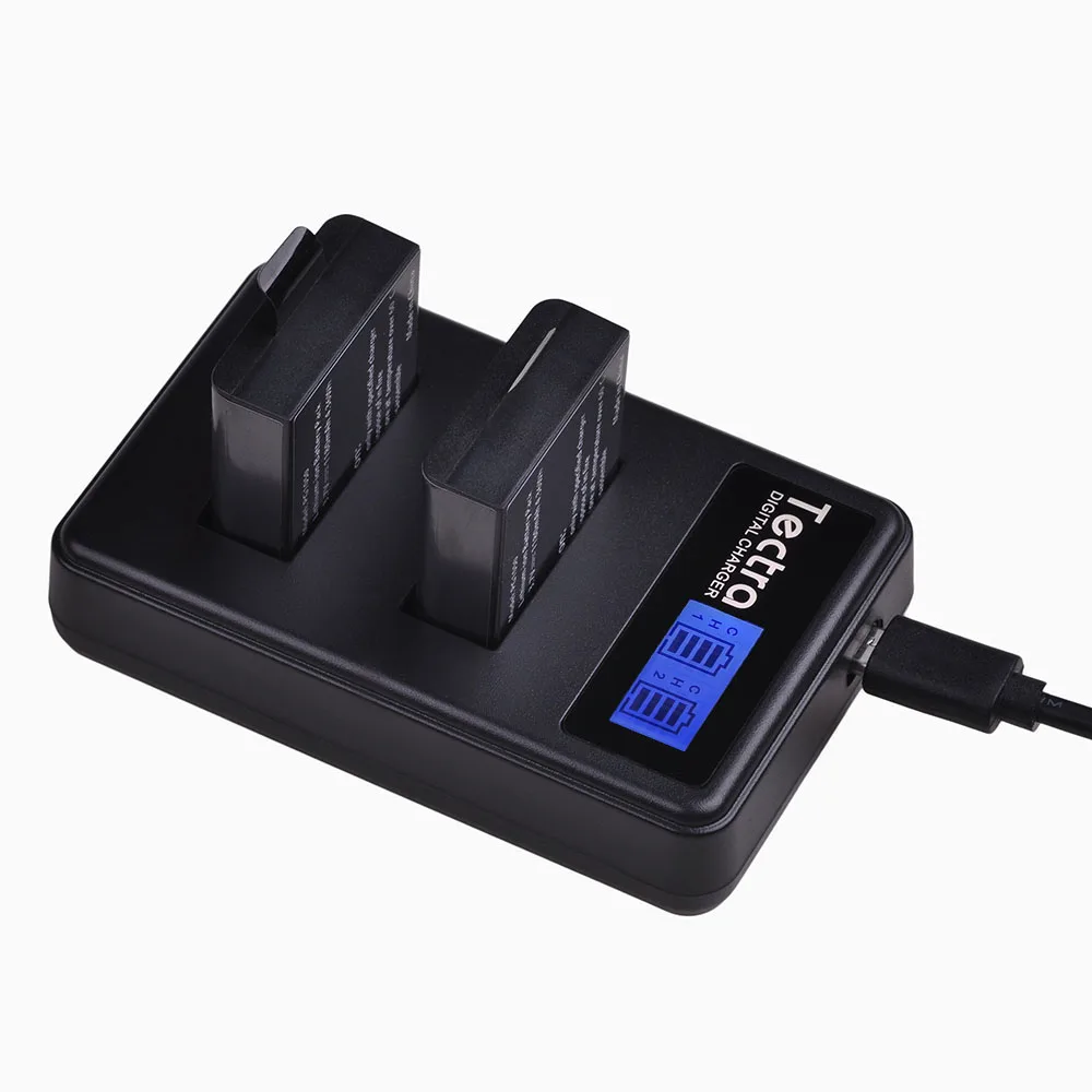 GEEKAM Action Camera Battery Pack, 5 X 1350mAh Rechargeable Battery With USB Dual Charger For Sports Camera, Compatible With AKASO EK7000/CAMPARK/CROSSTOUR/APEMAN And More
