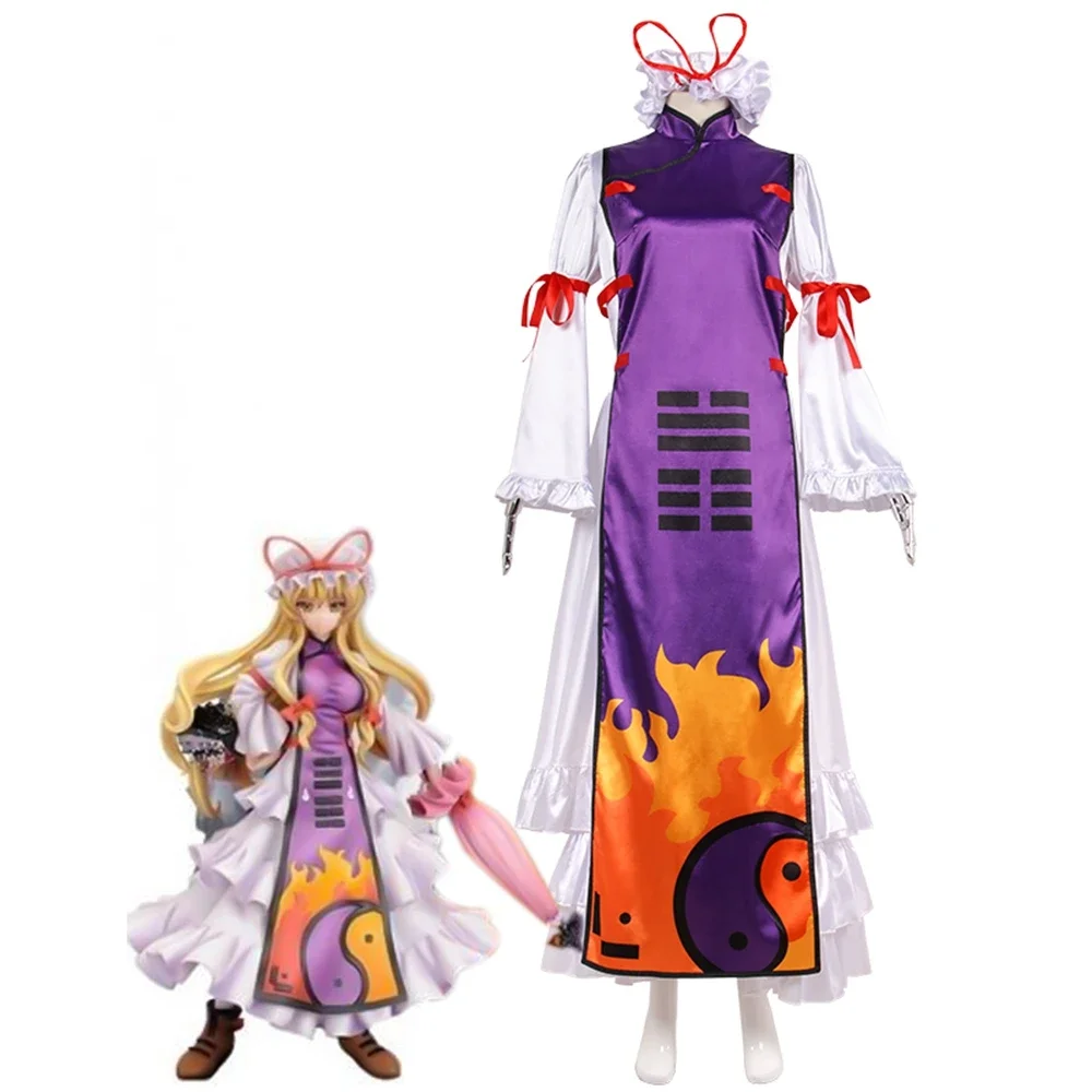 

Unisex Anime Cos Touhou Project Yakumo Yukari Cosplay Costumes Outfit Halloween Christmas Uniform Custom Size