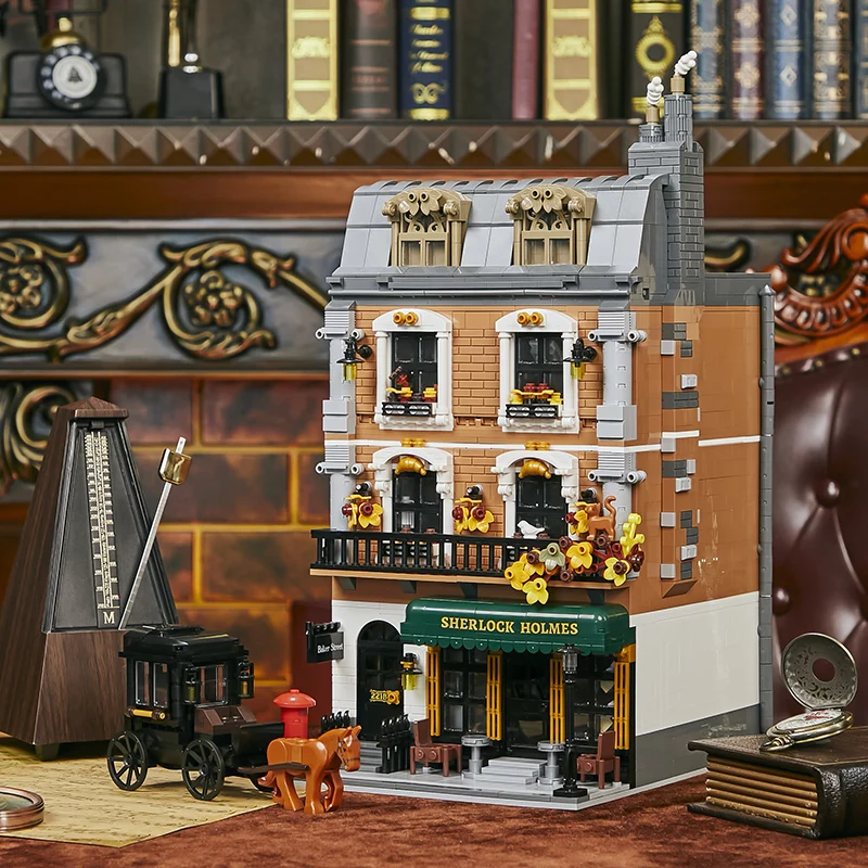 

Creative Expert City Street Scene MOC Pantasy 85014 Sherlock Baker Street 221B Aartment Model 3087PCS Building Blocks Brick Toys