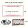 1pc Aluminum License Plate Frame, Protected By Angels Pink Funny Cute Kawaii Sonny Angels Car,Sonny Angel Kewpie Car Decor, 3