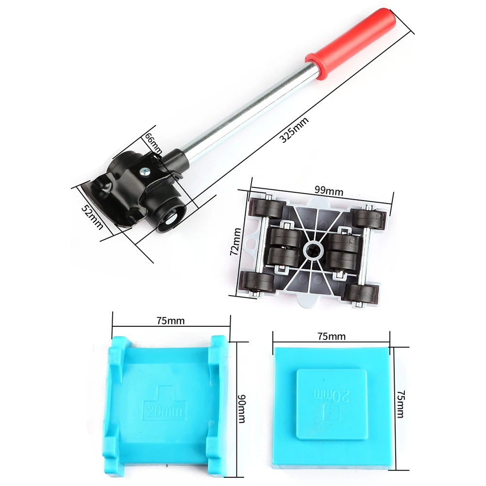 Furniture Mover Shifter Portable Heavy Stuffs Transport Lifter Moving Bar Roller Transport Pulley Set Hand Moving Device Tools 3