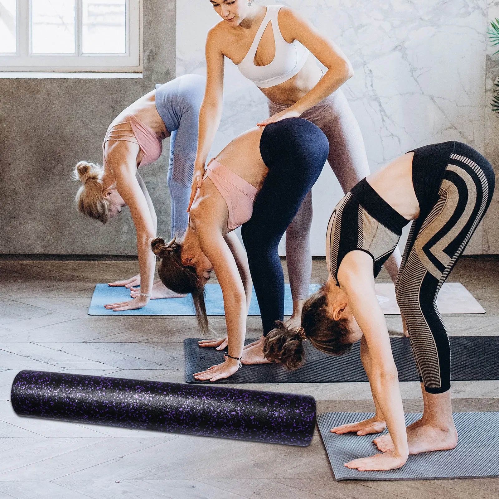 

Durable Yoga Column Gym Fitness Roller Pilates Foam Shaft Muscle Relaxation Massage Epp Fitness Yoga Leg Back Roller Exercise