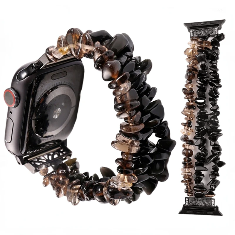 Rough Stone Strap For Apple Watch Band 41mm 45mm 49mm 44mm 40mm 42mm Handmade Crystal Creative Belt iWatch Ultra 8 7 6 5 4 3 SE