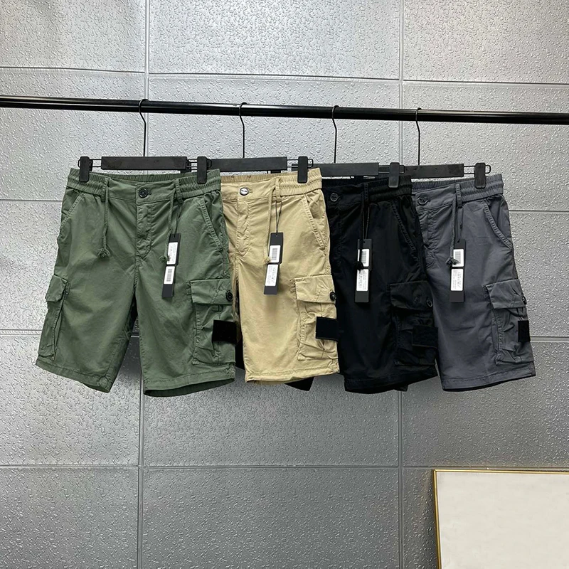 

Men's Casual Shorts Loose Drawstring Spring Summer Streetwear Workwear Knee Length Pants Ropa Hombre MA871