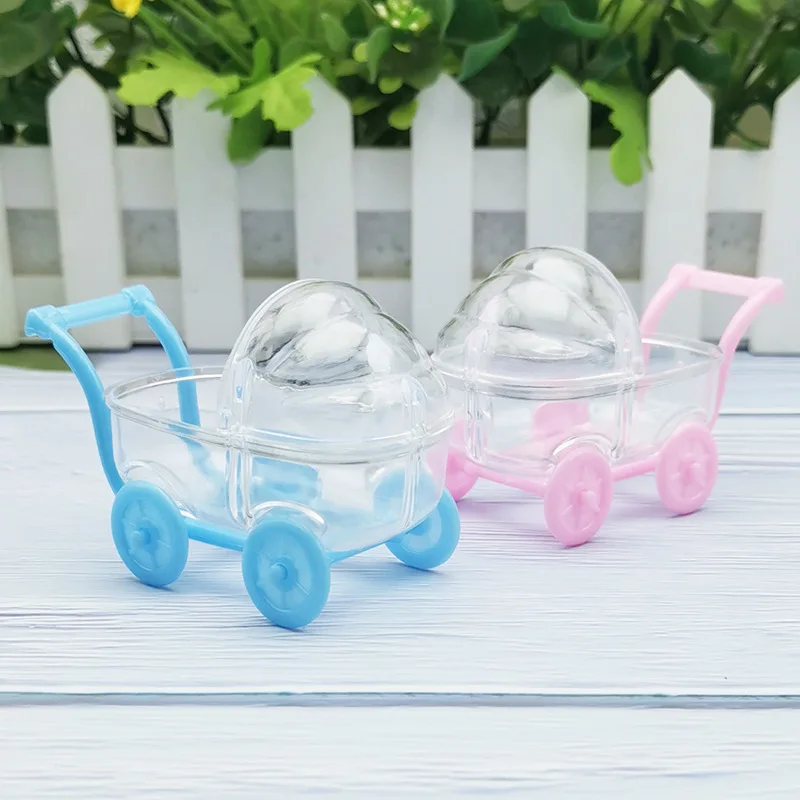 

12pcs Baby Cart Cradle Candy Box 100-day Banquet Hand Gift Full Moon Newborn Gift Box Baby Shower Party Boxes Packaging