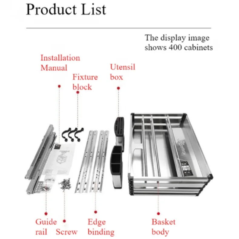 Iron Kitchen Cabinet Storage Sliding Drawer Organizer Household Freestanding Narrow Drawers Stainless Steel Spices Container