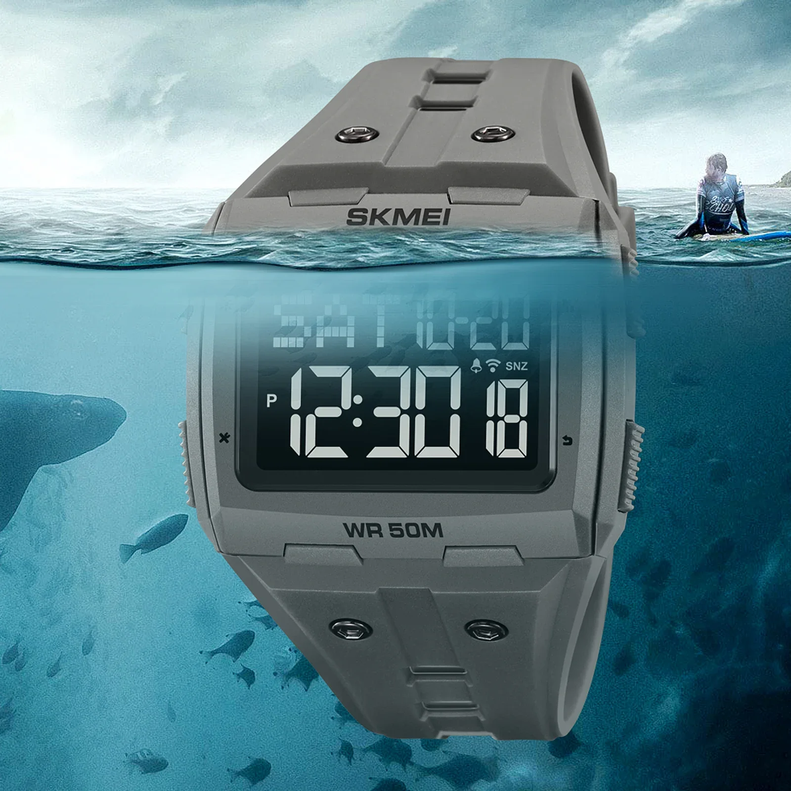 SKMEI 2186  Alarm reloj hombre Countdown Sport Watches Mens 5Bar Waterproof Back Light Stopwatch Digital Wristwatch For Male 2