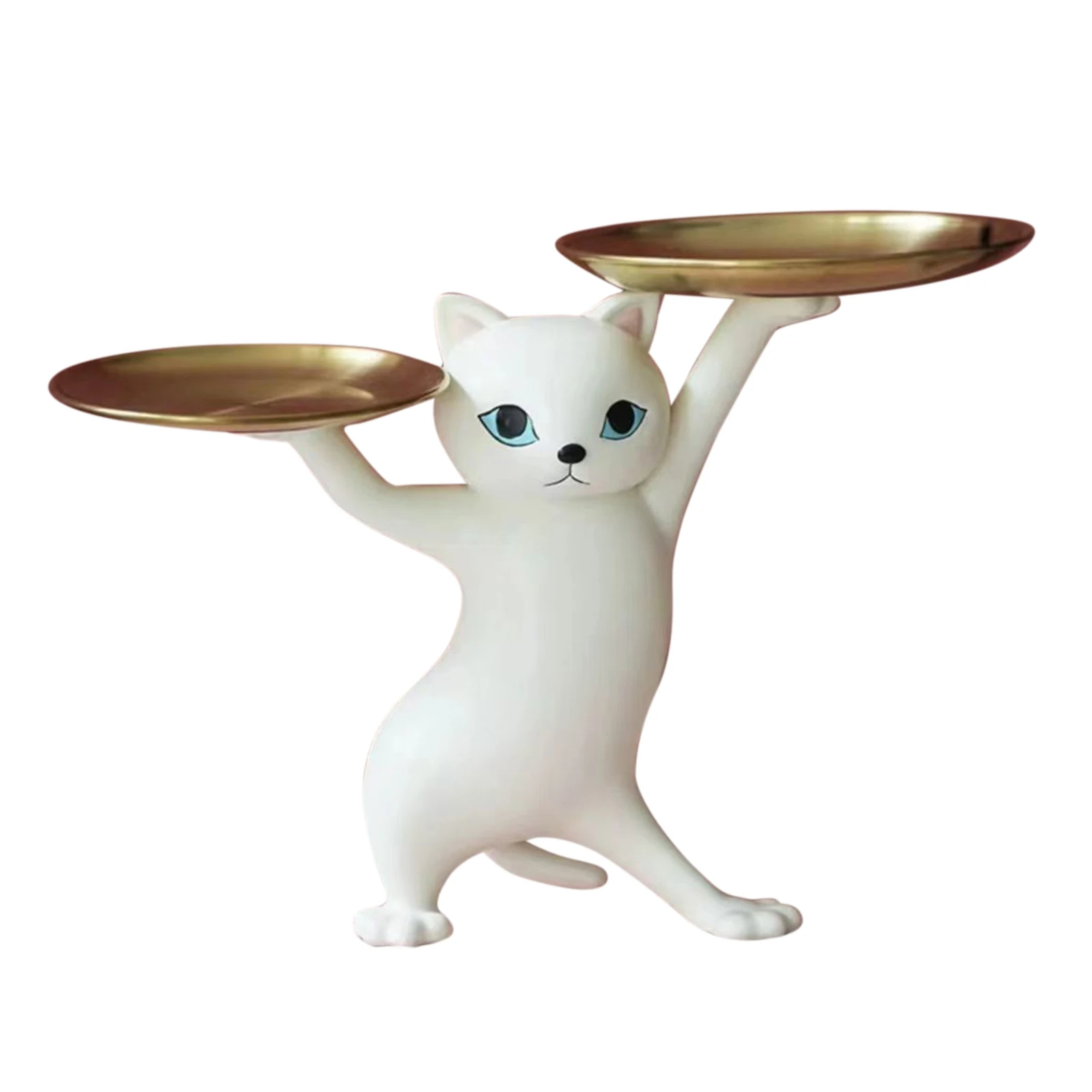 송진 고양이 트레이 조각 오거나이저 아트 공예, 새끼 고양이 보석 트레이 동상, 휴일 선물, 홈 파티 사무실 장식