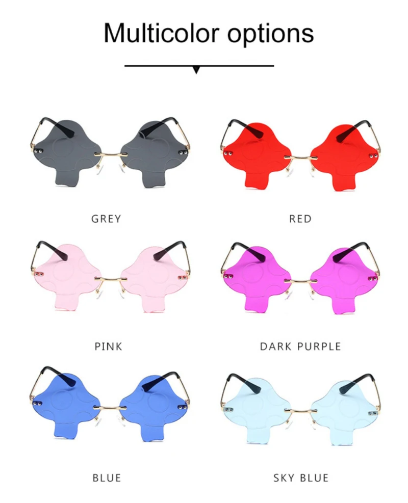 Óculos de sol morcego feminino sem aro tendência eyewear_voghion.com