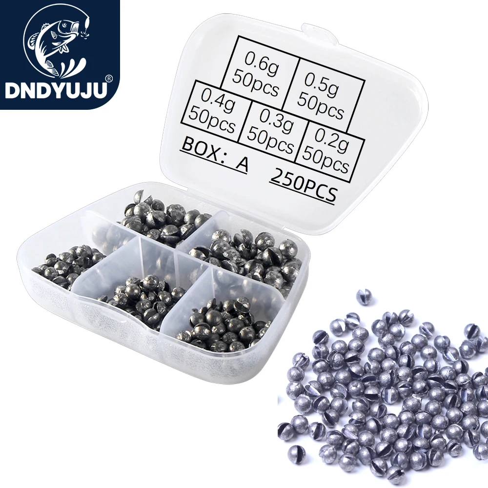 DNDYUJU 250 шт. 0,2 г-1,7 г свинцовый набор для ловли карпа твердый Овальный раздельный свинцовый взрывобезопасный грузила рыболовная приманка аксессуары для веса инструменты