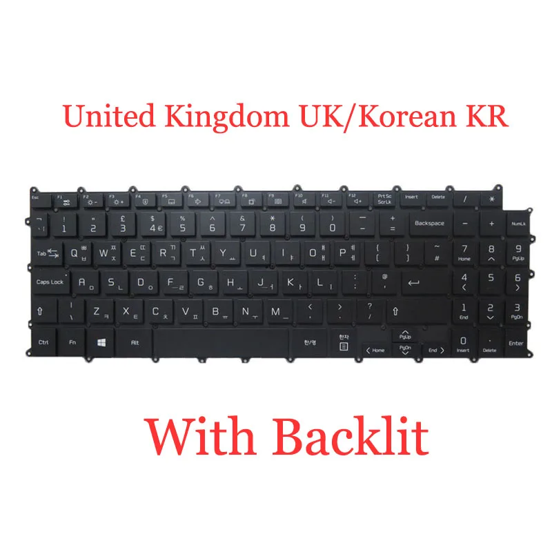 

Ноутбук с подсветкой клавиатуры для LG KT01-20B8BK03UKRA000 AEW74229918 KT0120B8BK03UKRA000 UK/Корейская, KR черный без рамки Новый