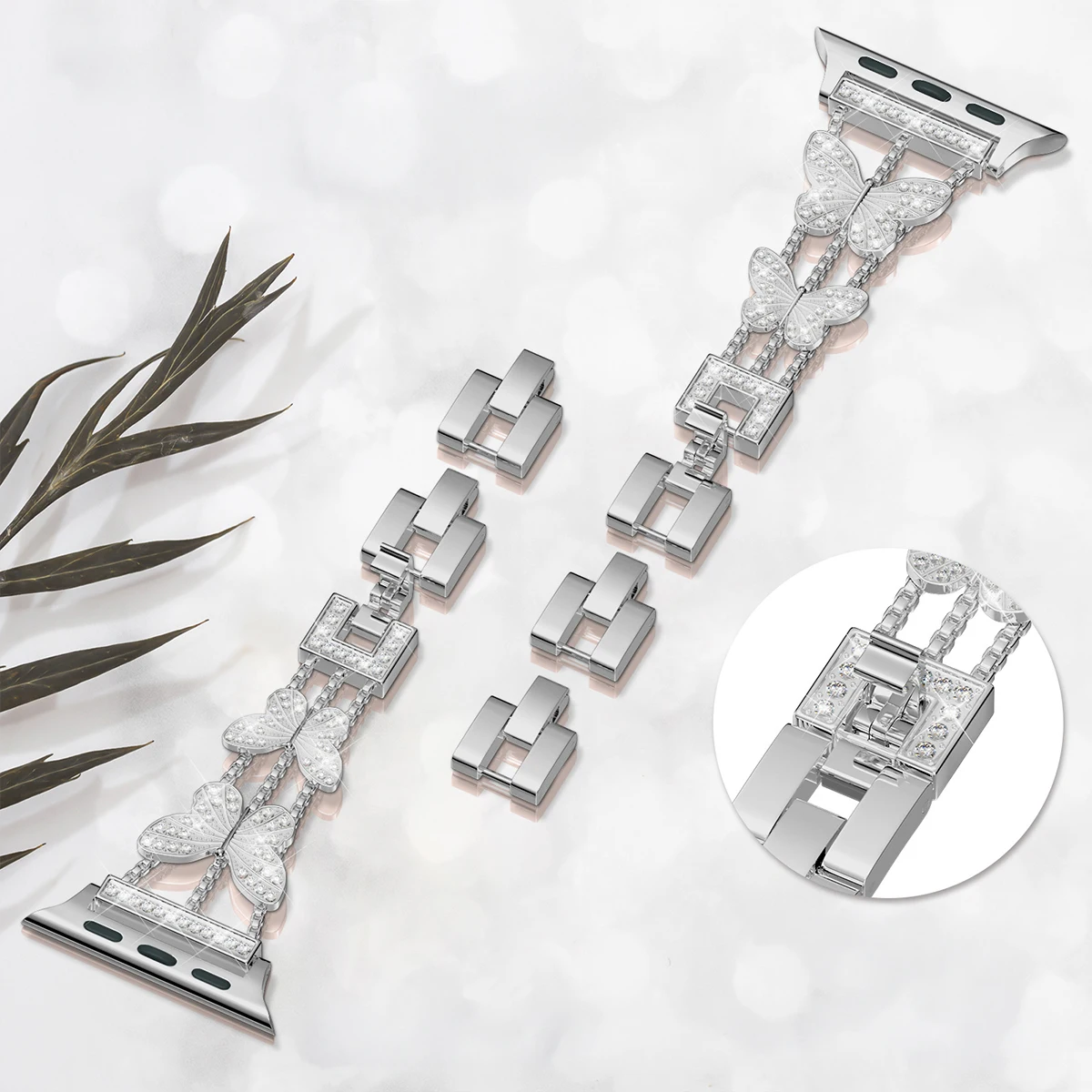 Butterfly Diamond Bling Metal Bracelet Strap