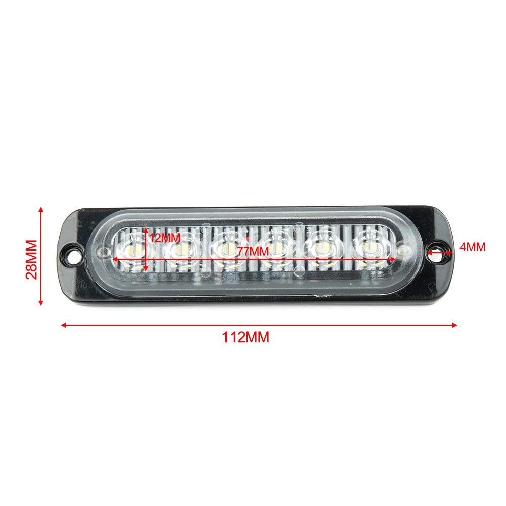 

DRL 18W 112*28mm Car Flash Light 6LED White DC 12V-24V 333mA Daytime Running Light Headlight Replacement NEW HOT