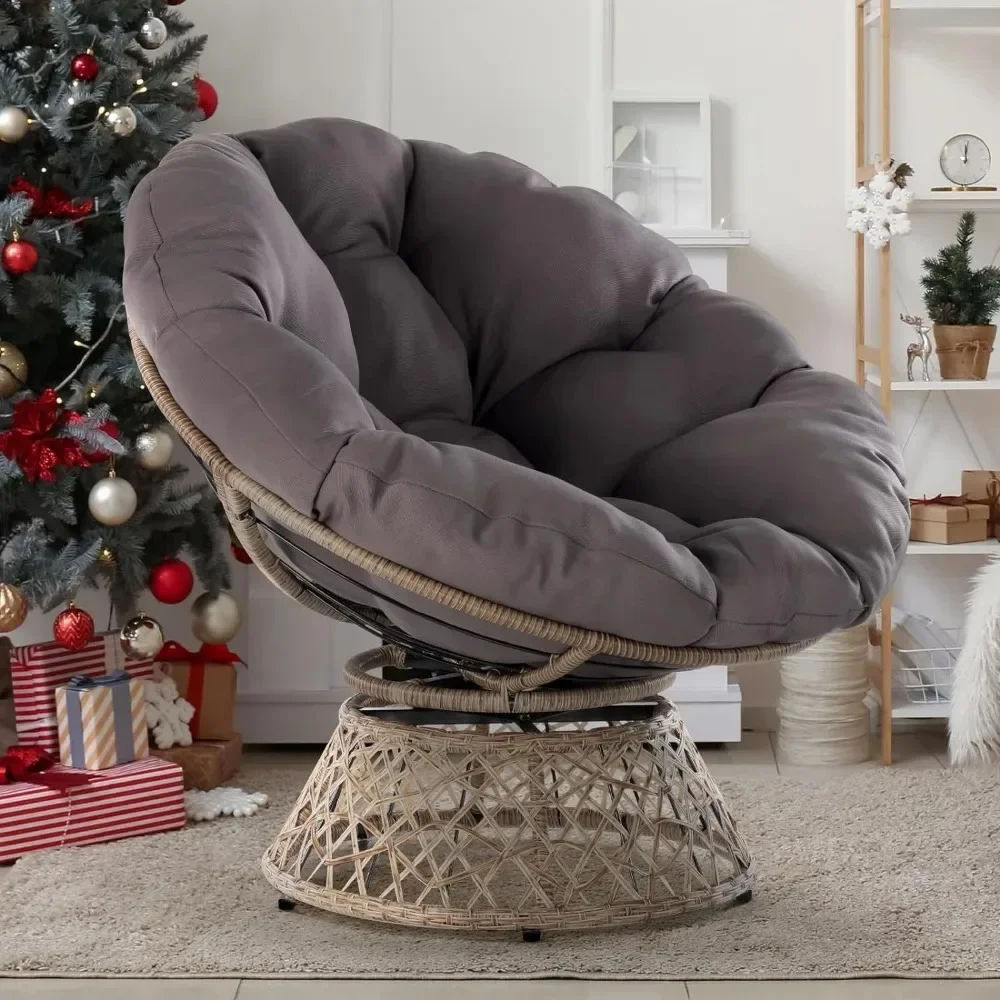 

Ergonomic Chair with Soft Thick Density Fabric Cushion, 360 Degree Swivel for Living, Bedroom Smoky Quartz
