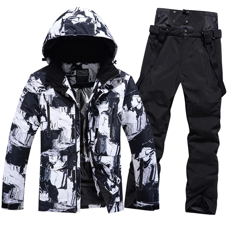 -30 Degree Ski Suit For Men Winter Windproof Waterproof Thick Warm Skiing Jacket Snow Pants Outdoor Male Snowboarding Clothing