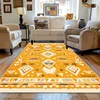 Carpet for Living Room Retro Bohemian Yellow Abstract Large Area Rug Home Decoration Pastoral Ethnic Style Bedroom Mat Ковер 1