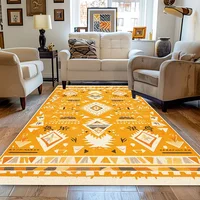 Carpet for Living Room Retro Bohemian Yellow Abstract Large Area Rug Home Decoration Pastoral Ethnic Style Bedroom Mat Ковер 1