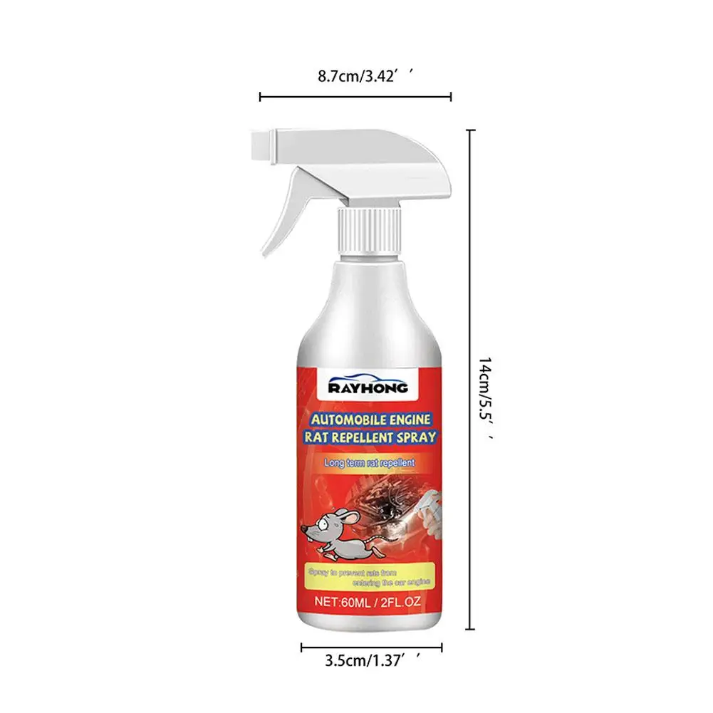 자동차 엔진 쥐 퇴치 스프레이 자동차 엔진 보호제 쥐덫 방지 쥐 퇴치 스프레이 자동차 액세서리 60ml