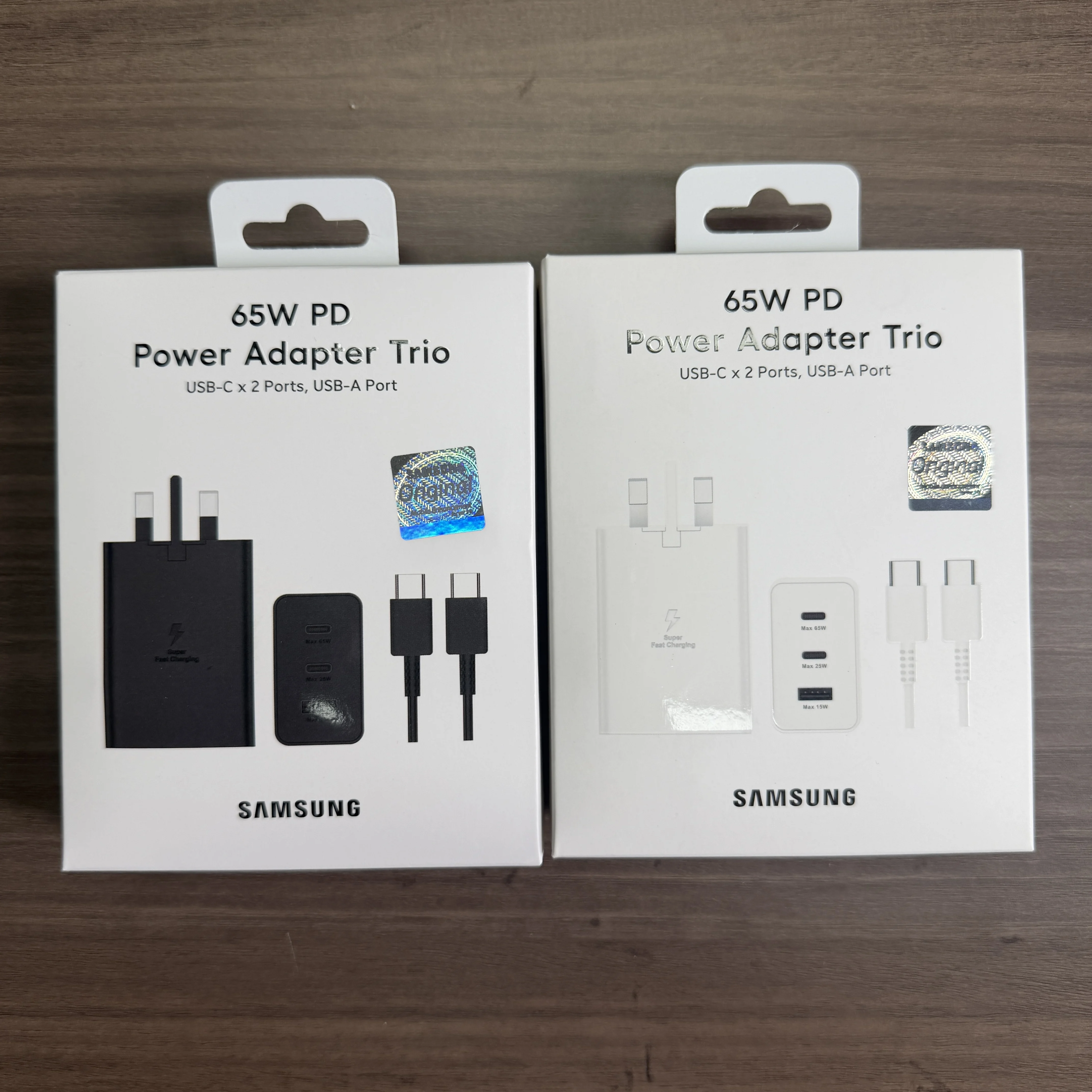 Samsung 65W UK 3-Port Super Fast Charging Wall Charger, for Samsung Galaxy S26 S25 Ultra Plus S24 S23 S22 Zfilp A56 A36 5A Cable
