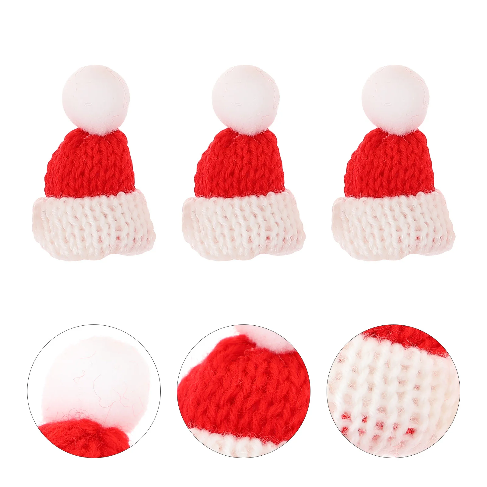 Christmas Mini Santa Tree Ornament Hats DIY Accessories Small Adornment Crafts Snowman Beanie Knit Hat Bottles Headband christmas beanie hat