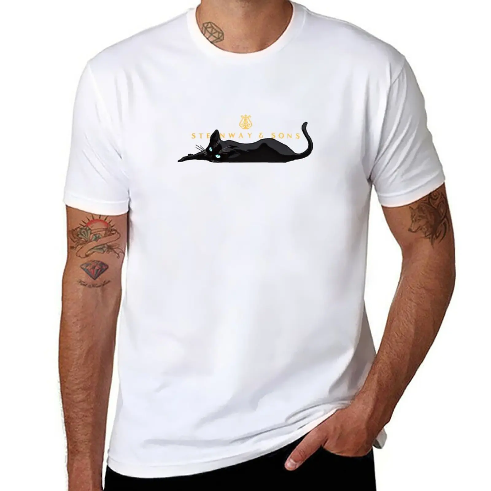 

Piano Cat T-Shirt Short sleeve tee cute clothes cute tops t shirt for men