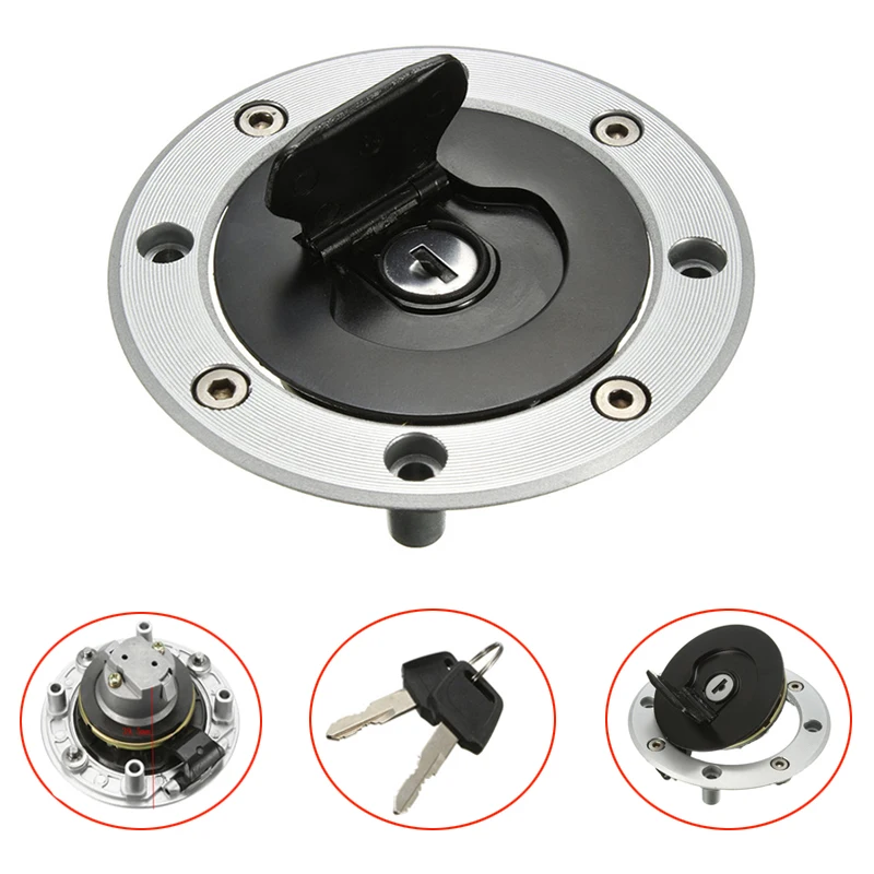 Motorcycle Locking Fuel Gas Tank Cap Cover W/ 2 Keys For Suzuki GSXR