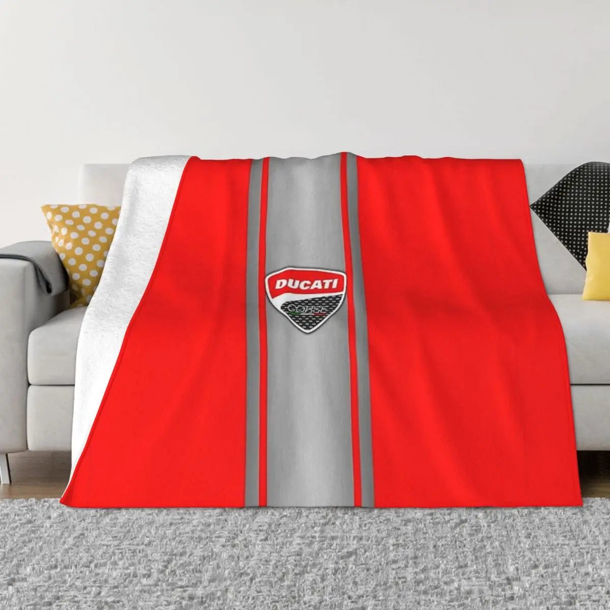 

Ducatis Motorcycle Racing Motro Blanket Fleece Winter Portable Super Warm Throw Blanket for Sofa Office Plush Thin Quilt