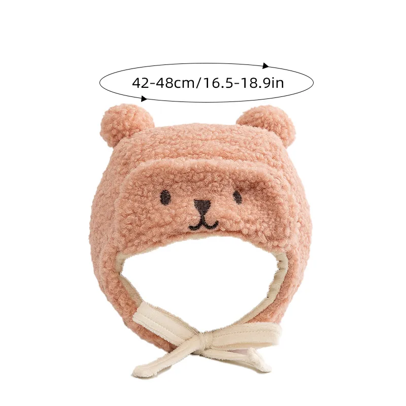 Cartoon Baby Ear Protection Hat Winter Thick Lamb Fleece Earmuffs Cap for Infant Boy Girl Cute Bear Warm Plush Toddler Beanies 6