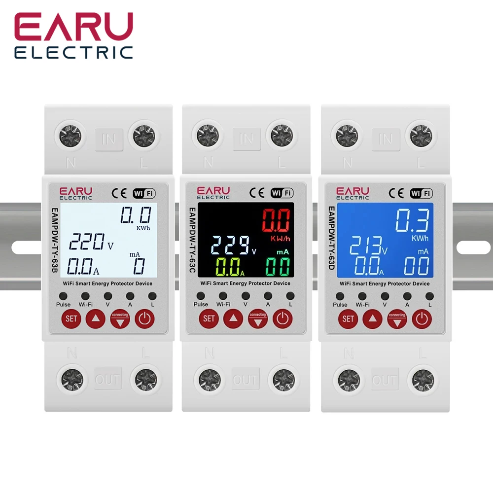 Multifunctional energy meter with backlit LCD display