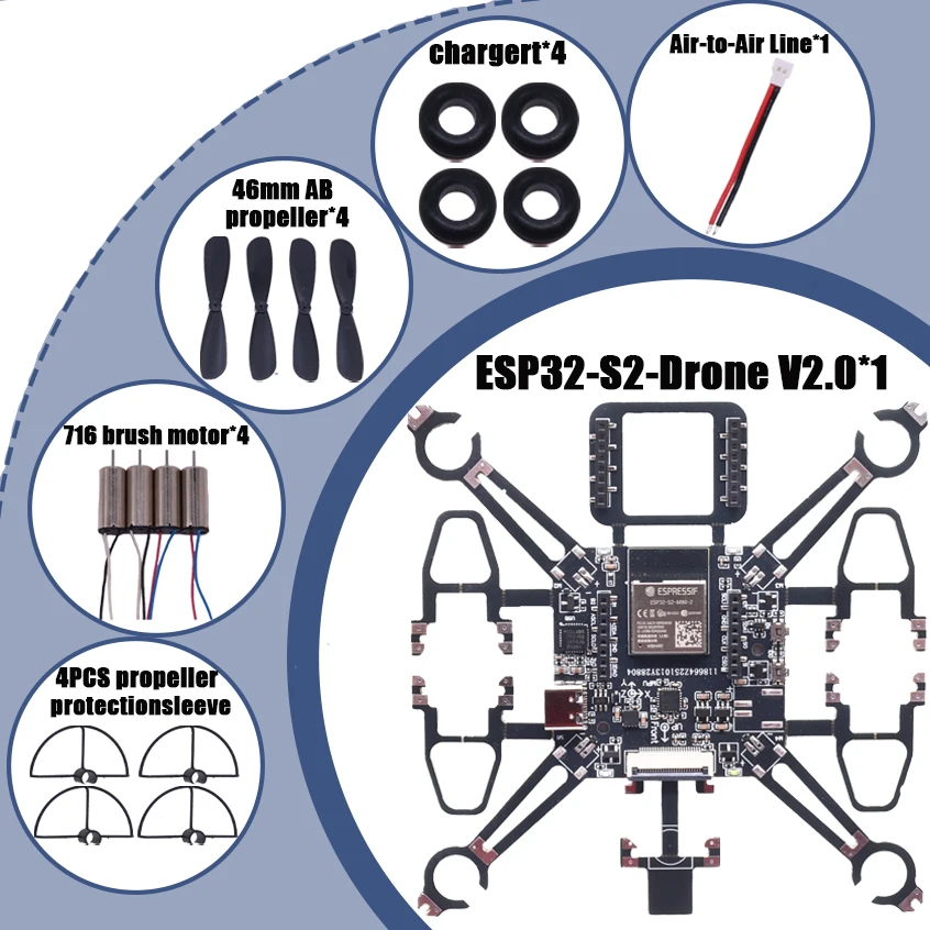 Happy ESP32-Drone V2.0 Controllo di volo Open Source Quadcopter ESP-Drone Modello di drone Wifi Telecomando Crazyflie - Image 3