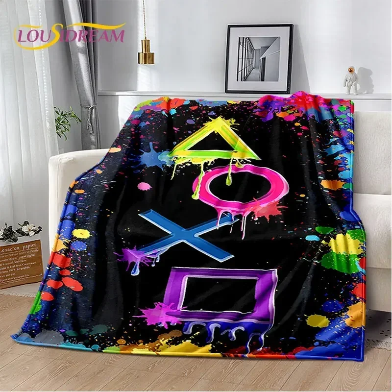 Cartoon Gamer Gamepad Game Over Soft Plush Blanket,Flannel Blanket Throw Blanket Cover for Living Room Bedroom Beds Sofa Picnic 5