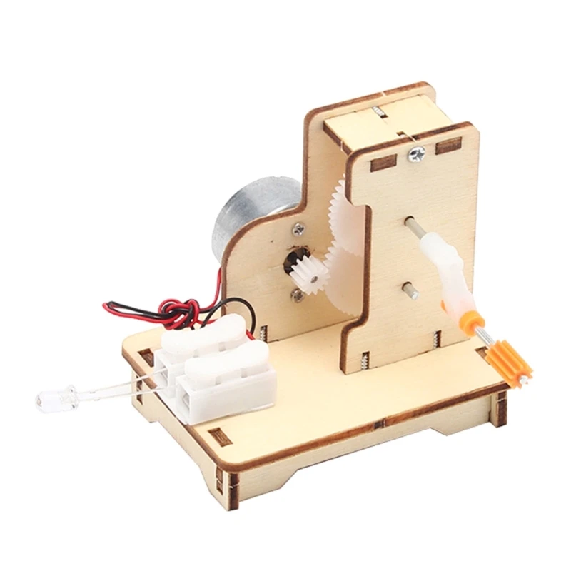 

Physics Experiment Teaching Equipments Mini Wooden Hand Crank Generator Dropship
