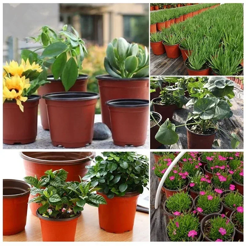 Nursery Pots 9/12/15cm Flowerpot Plastic Grow Box Fall Resistant Tray For Home Garden Plants