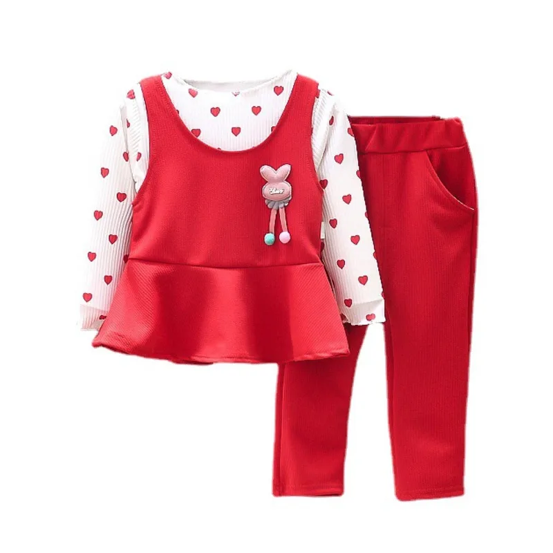 

New Spring Autumn Baby Clothes Suit Kids Girls Clothing Children Vest T-Shirt Pants 3Pcs/Set Toddler Costume Infant Tracksuits