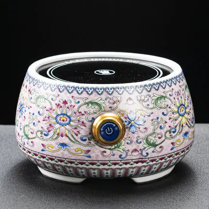 Qy1900 Enamel Warming Wares White Pottery Oven Kung Fu Set Home Office Brewing Wares Iron Kettles Boili