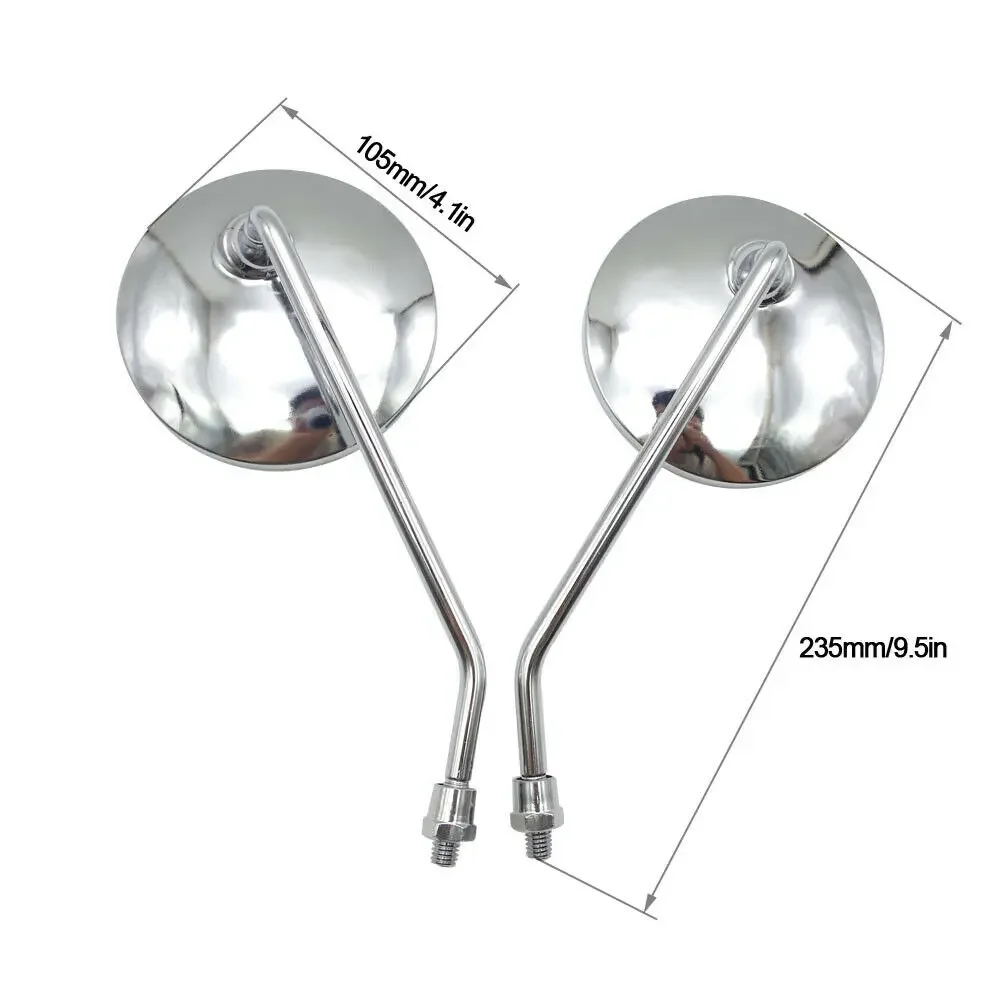 Universal 10mm Chrome Modified Silver Rearview Mirrors Motorcycle Motocross Scooter E-bike Racing Motorbike Side Mirror