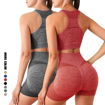 Yoga Set Gym Shorts Women Sport Bras Brassiere Workout Tops for Women Yoga Clothes Fitness Leggings Gym Set Seamless Yoga Sets 1
