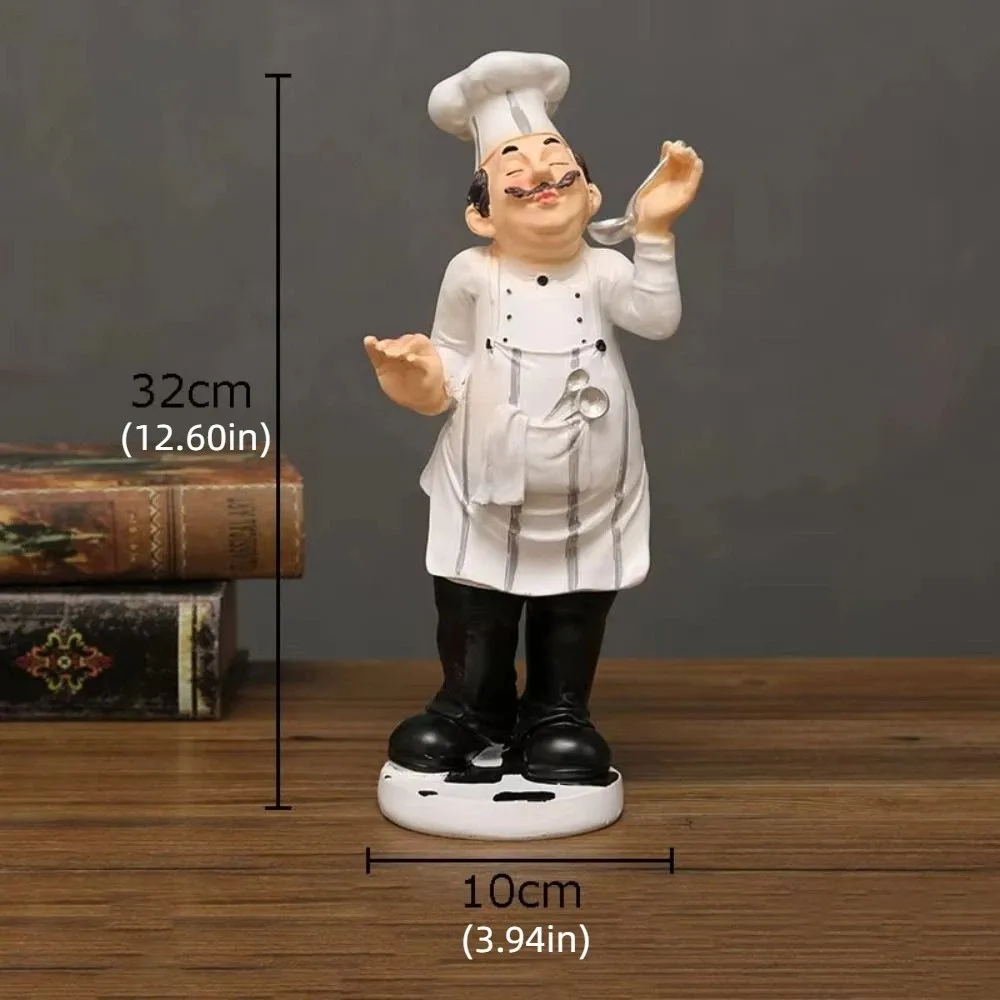 Handicraft Rustic Bakery Chef Resin Statue Model Simulated Farmhouse Cake Shop Decor Display Funny Doll Kitchen Chef Figurine