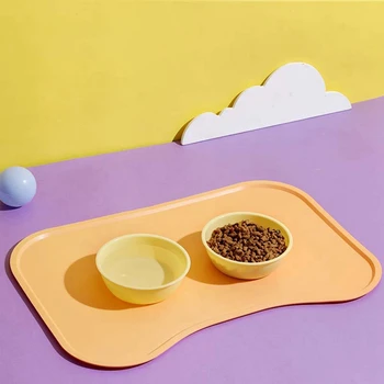 애완 동물 실리콘 먹이 매트, 휴대용 방수, 누출 방지, 미끄럼 방지 먹이 매트, 고양이, 개용 그릇 패드 쿠션, 애완 동물 용품