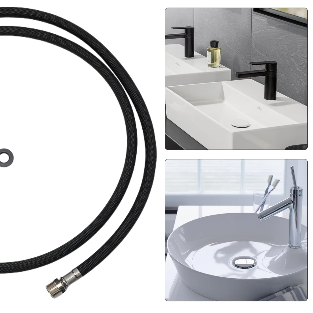 

Replacement Shower Hose Nylon Replacement Tube Length 1500 Mm With Pull-out Shower Black Fittings High Quality