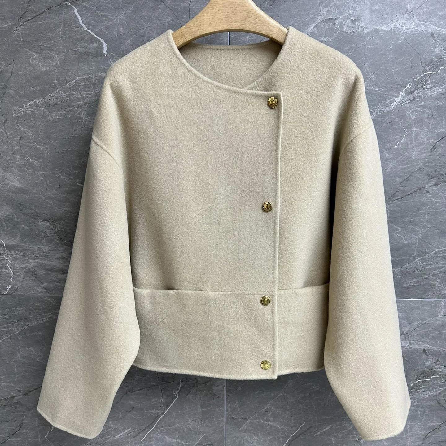 

Autumn Winter Leisure Loose Cashmere Short Overcoat Commuter Texture Double-Sided Woolen Jacket 2024 New Women’s Wool Coat