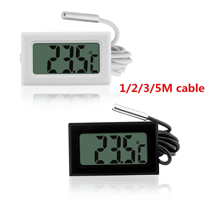 

1/2/3/5M Mini Digital LCD Indoor Convenient Temperature Sensor Humidity Meter Thermometer Hygrometer Gauge Waterproof Probe