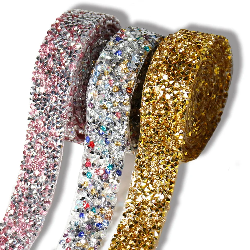 1 Yard/Roll Self Adhesive Crystal Diamond Rhinestone Ribbon Drill