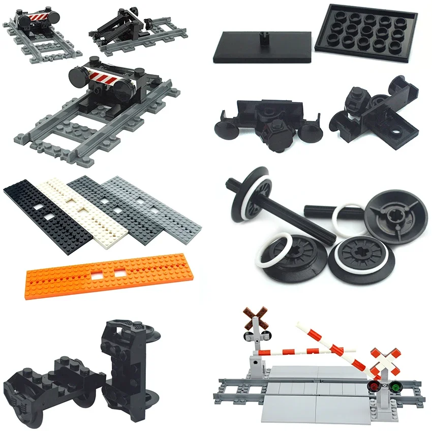 Enhanced Train Accessories and Building Block Set with Wheel Track Parts and Power Functions