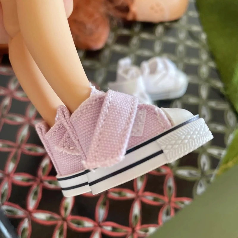 3.6cm Fabric Doll Shoes For Blythe Doll Ob24 Toy 1/8 Canvas Sneakers For EXO KPOP Stuffed 1/6 Joint Body