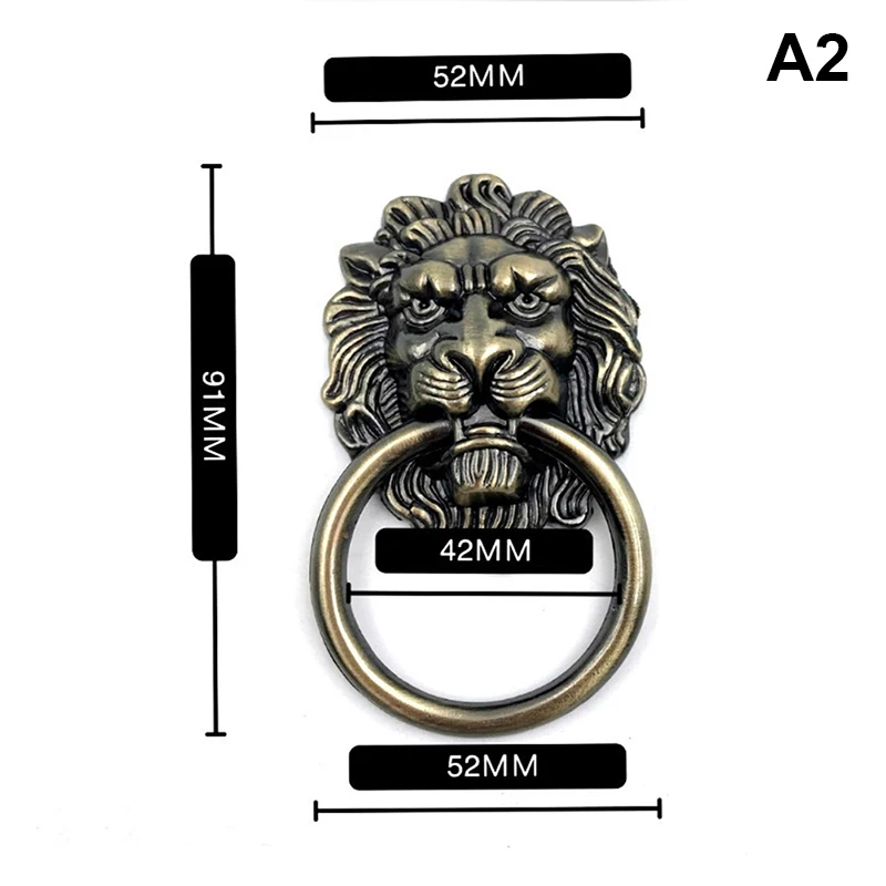 1PCS Knobs and Pulls Antique Bronze Lion Head Pulls For Dresser Drawer Cabinet Furniture Door Handles Knobs Vintage Door Knocker door handles,cabinet handles
