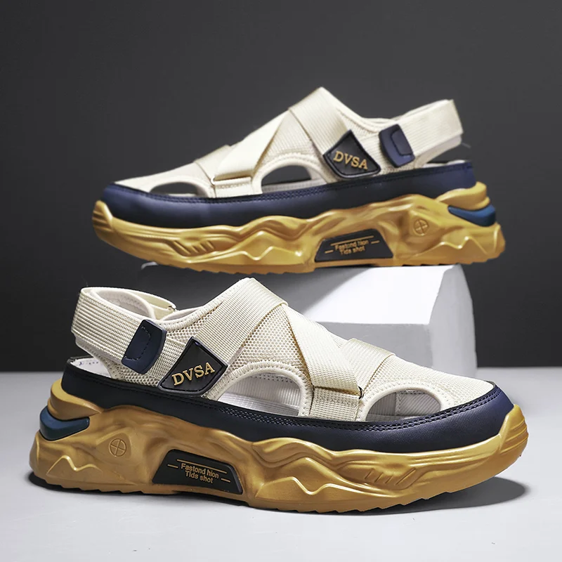 Sandalias de verano para hombre, zapatos informales de cuero genuino para hombre, sandalias de cuero para exteriores para hombre, zapatos de playa, zapatos romanos para hombre - AliExpress
